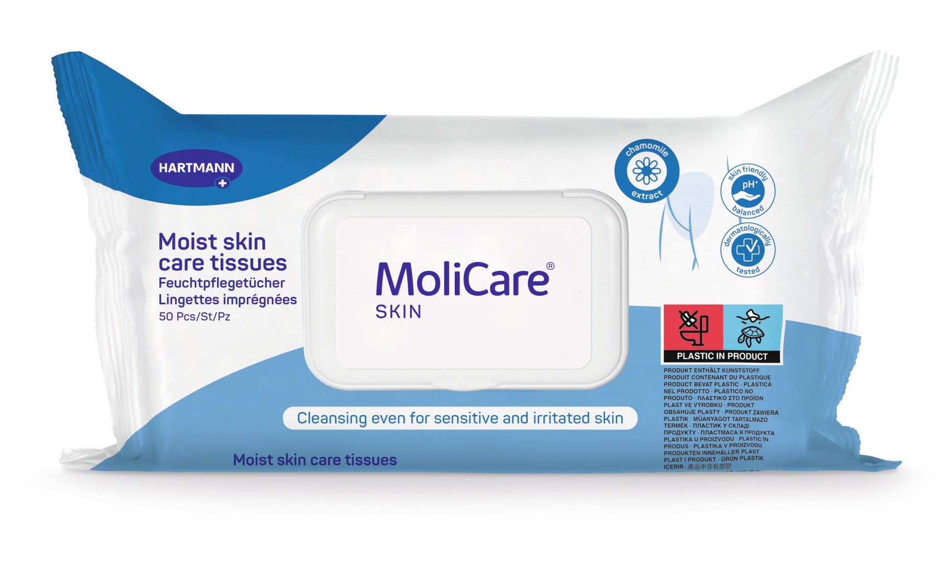 Servetele Umede Fara Alcool Pentru Incontinenta MoliCare® Skin Moist Care Tissues Hartmann