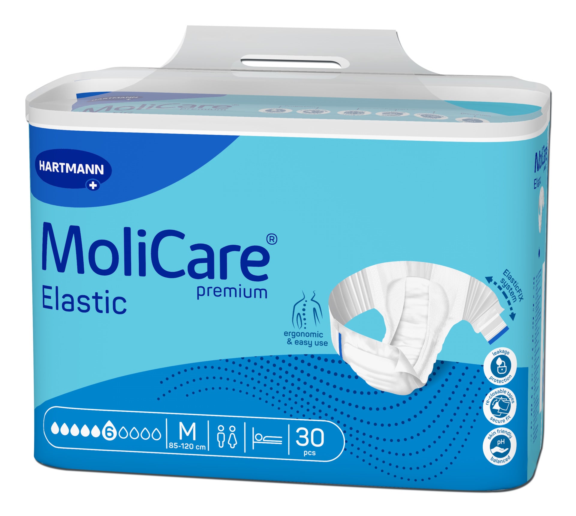 Scutece Adulti Cu Prindere Laterala Elastica MoliCare® Premium Elastic 6pic Hartmann