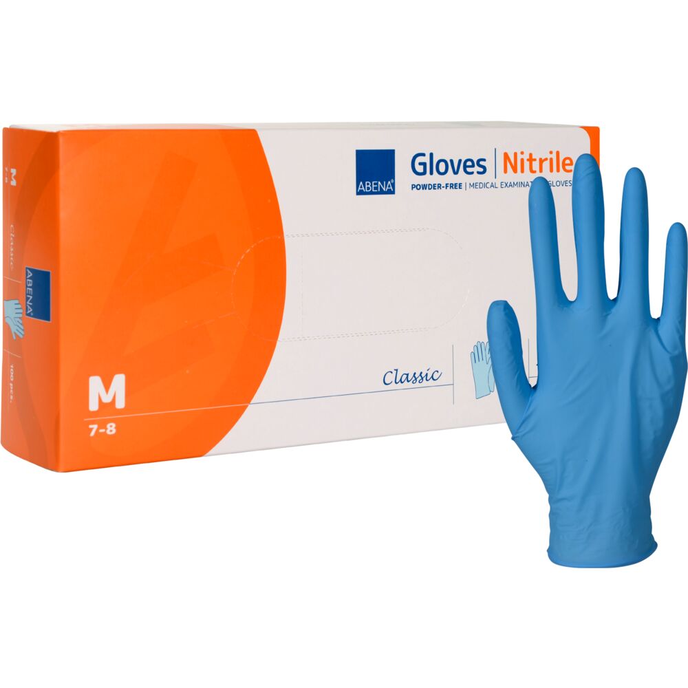 ABENA Classic Manusi Pentru Examinare AllergyCertified Din Nitril Albastre Nepudrate 100buc