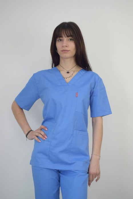 Uniforma Unisex Croiala Simpla Dreapta Bleu Inchis