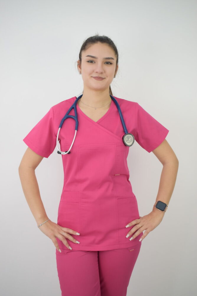 Uniforma Pentru Femei D06 Roz Cu Pantaloni