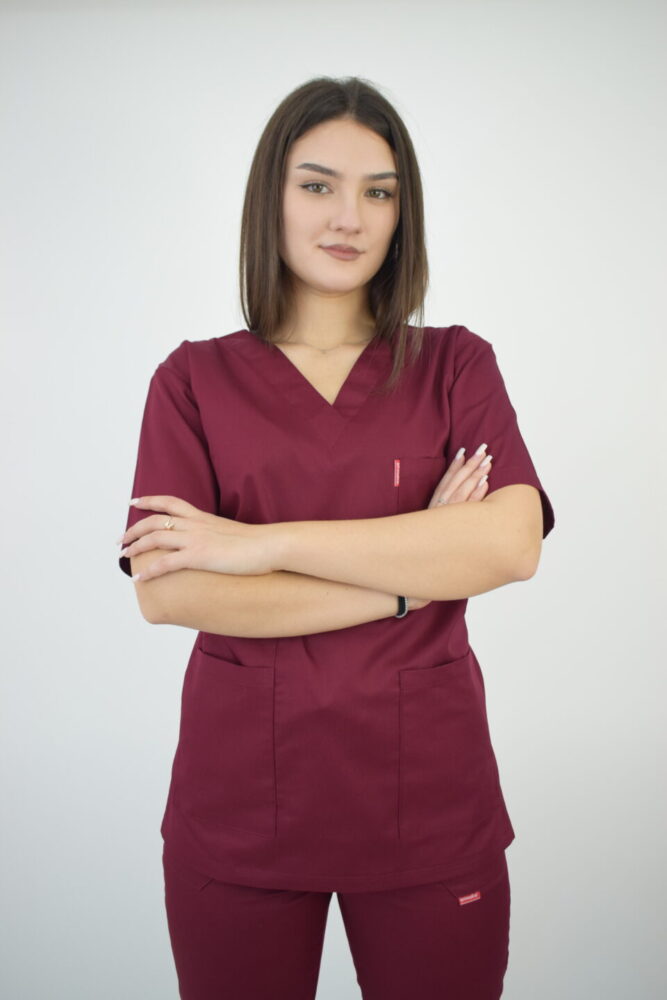 Uniforma Unisex Croiala Simpla Dreapta Bordo