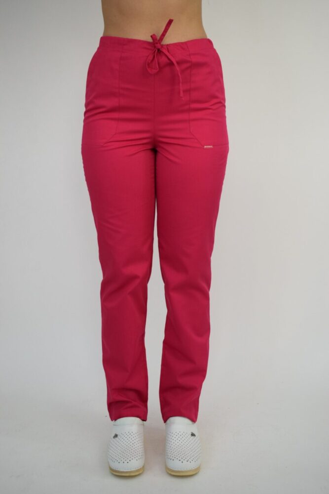 Uniforma Pentru Femei B06 Alb + Rosu Cu Pantaloni