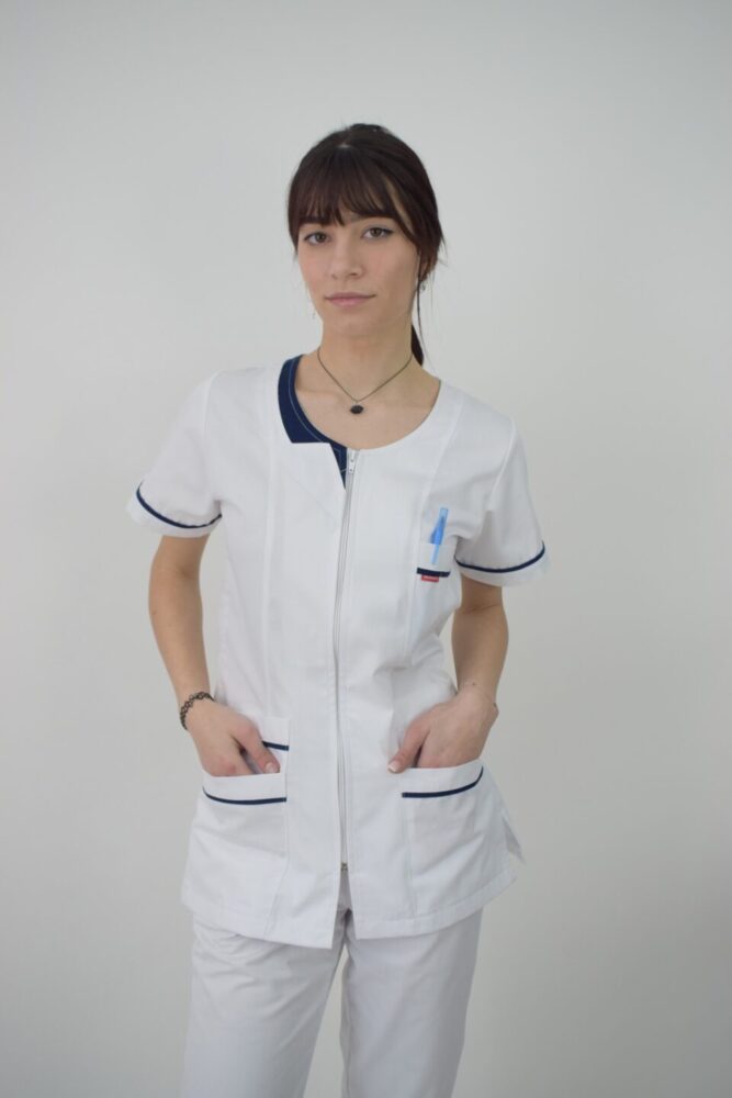 Halat Cambrat Pentru Dama A03A Alb + Bleumarin