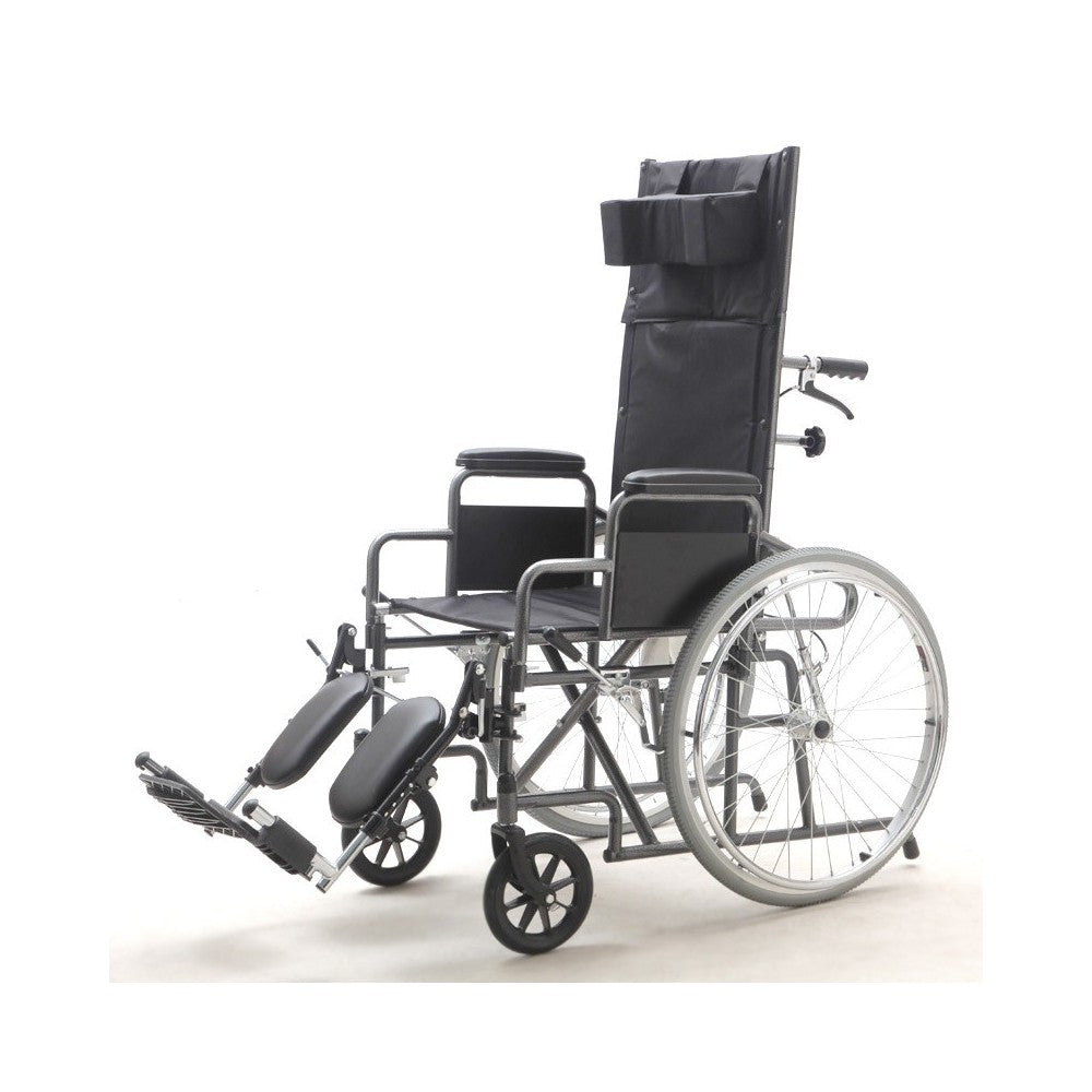 Carucior Cu Rotile Pliabil Pentru Transport Pacienti Multipozabil Cu Tetiera YJ-011E