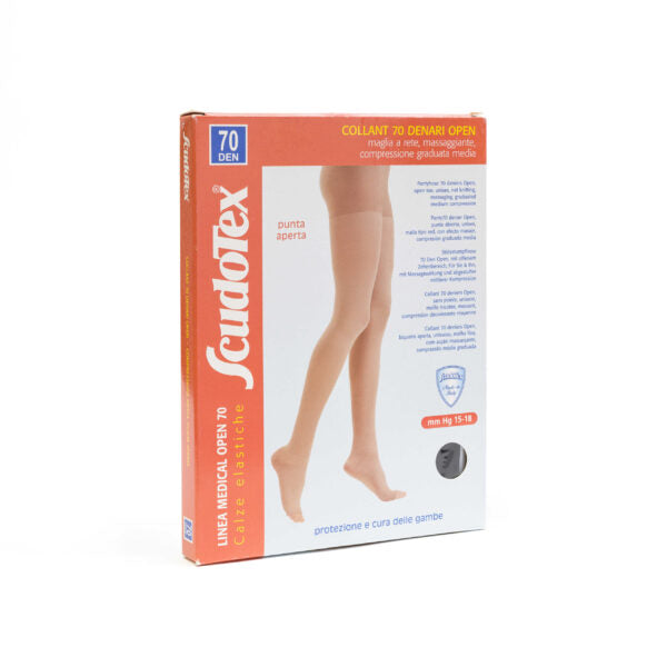Ciorapi Compresivi Dama 15-18mmHg Scudotex 822 70DEN Tip Dres Cu Varf Deschis