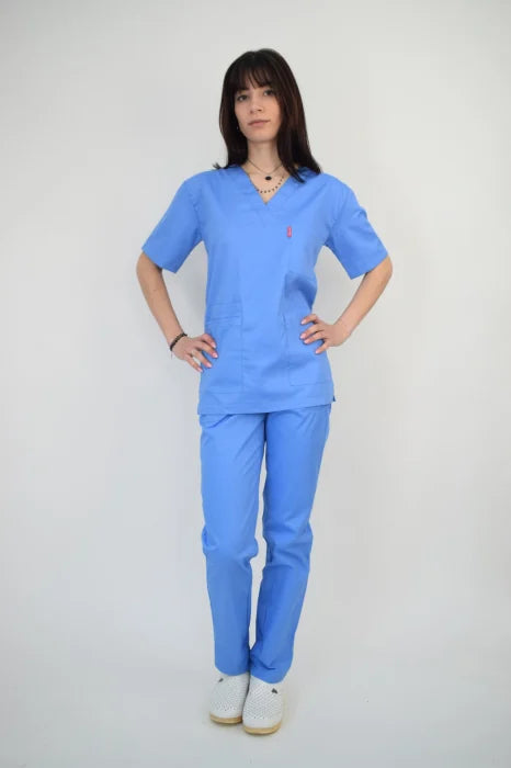 Uniforma Unisex Croiala Simpla Dreapta Bleu Inchis