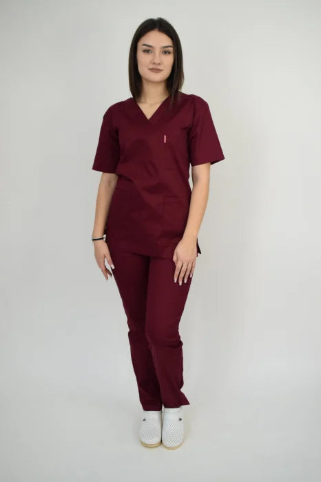 Uniforma Unisex Croiala Simpla Dreapta Bordo