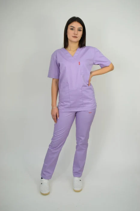 Uniforma Unisex Croiala Simpla Dreapta Mov Deschis