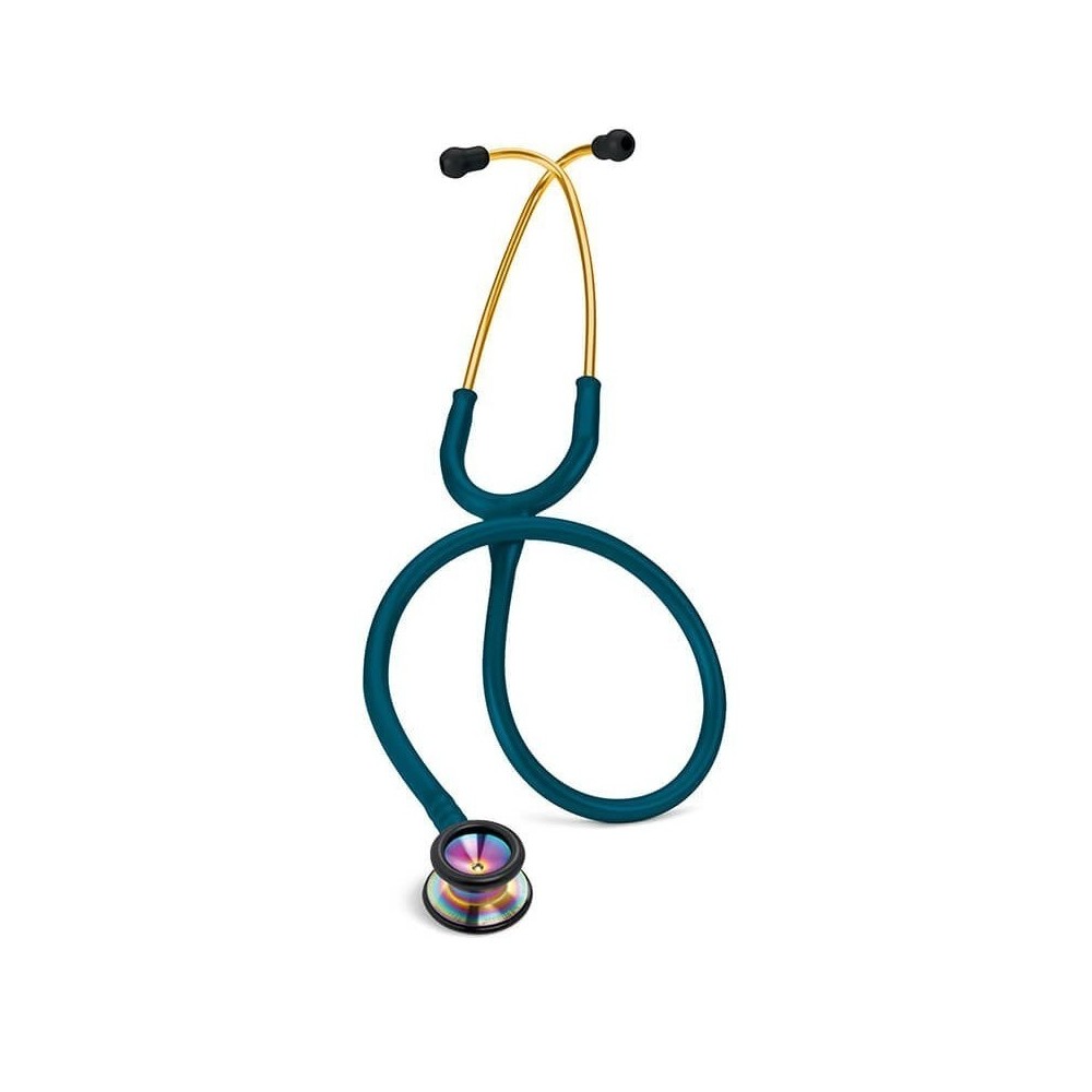 Stetoscop 3M™ Littmann® Classic II Pediatric Turcoaz Inchis Si Capsula Curcubeu (Caribbean Blue/Rainbow)
