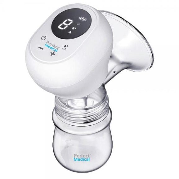 Pompa de san electrica Perfect Medical® PM-36 cu 9 viteze ecran LED indicator baterie, Flansa din Silicon 3D 0% BPA, Avizat Medical