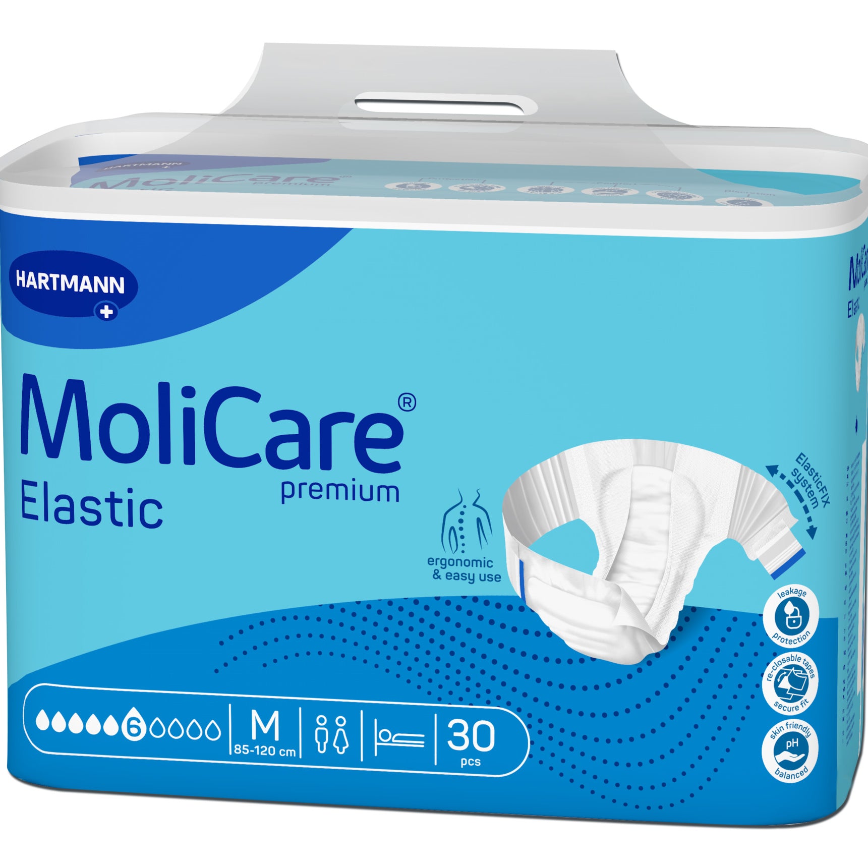 Scutece Adulti Cu Prindere Laterala Elastica MoliCare® Premium Elastic 6pic Hartmann