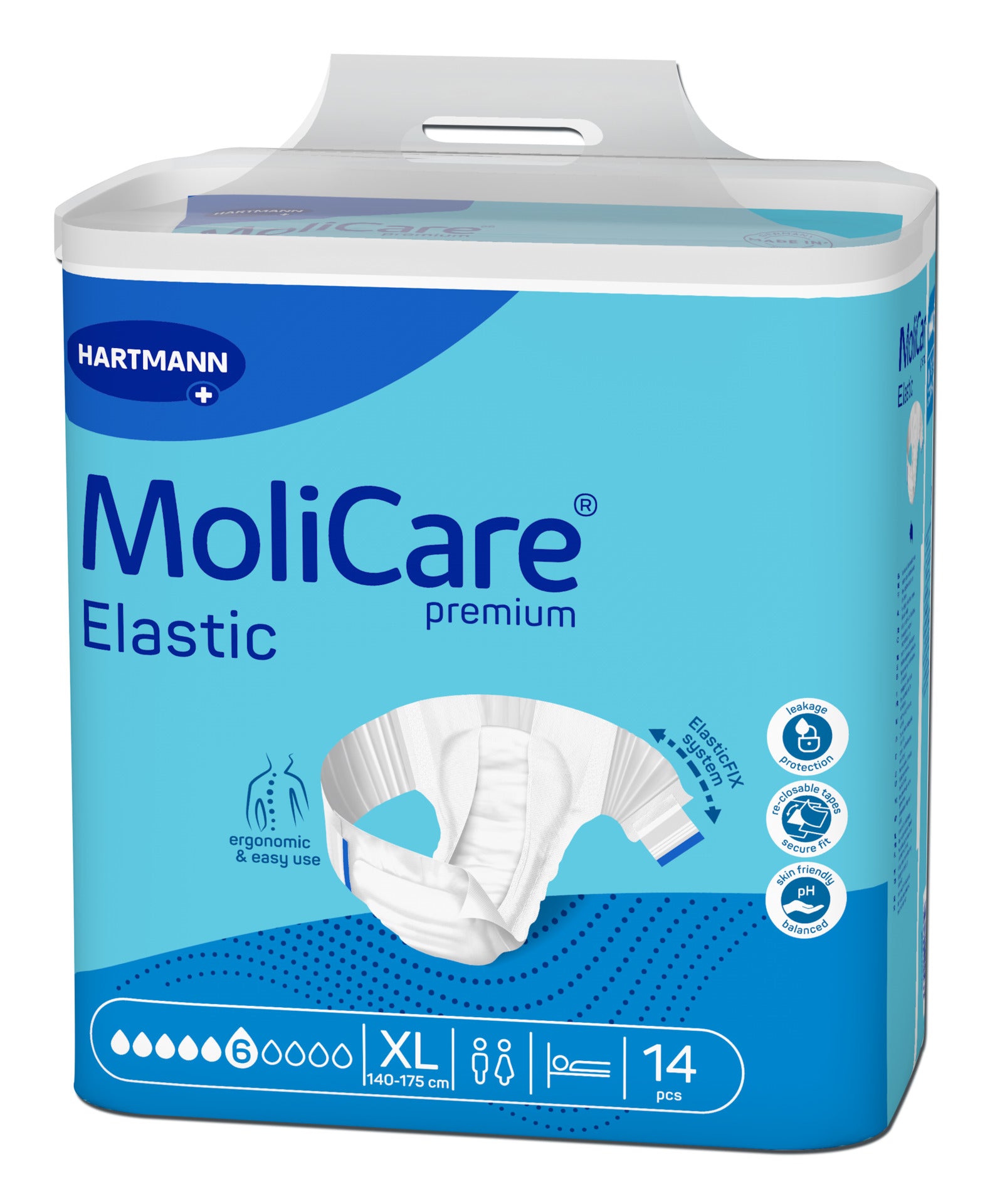 Scutece Adulti Cu Prindere Laterala Elastica MoliCare® Premium Elastic 6pic Hartmann