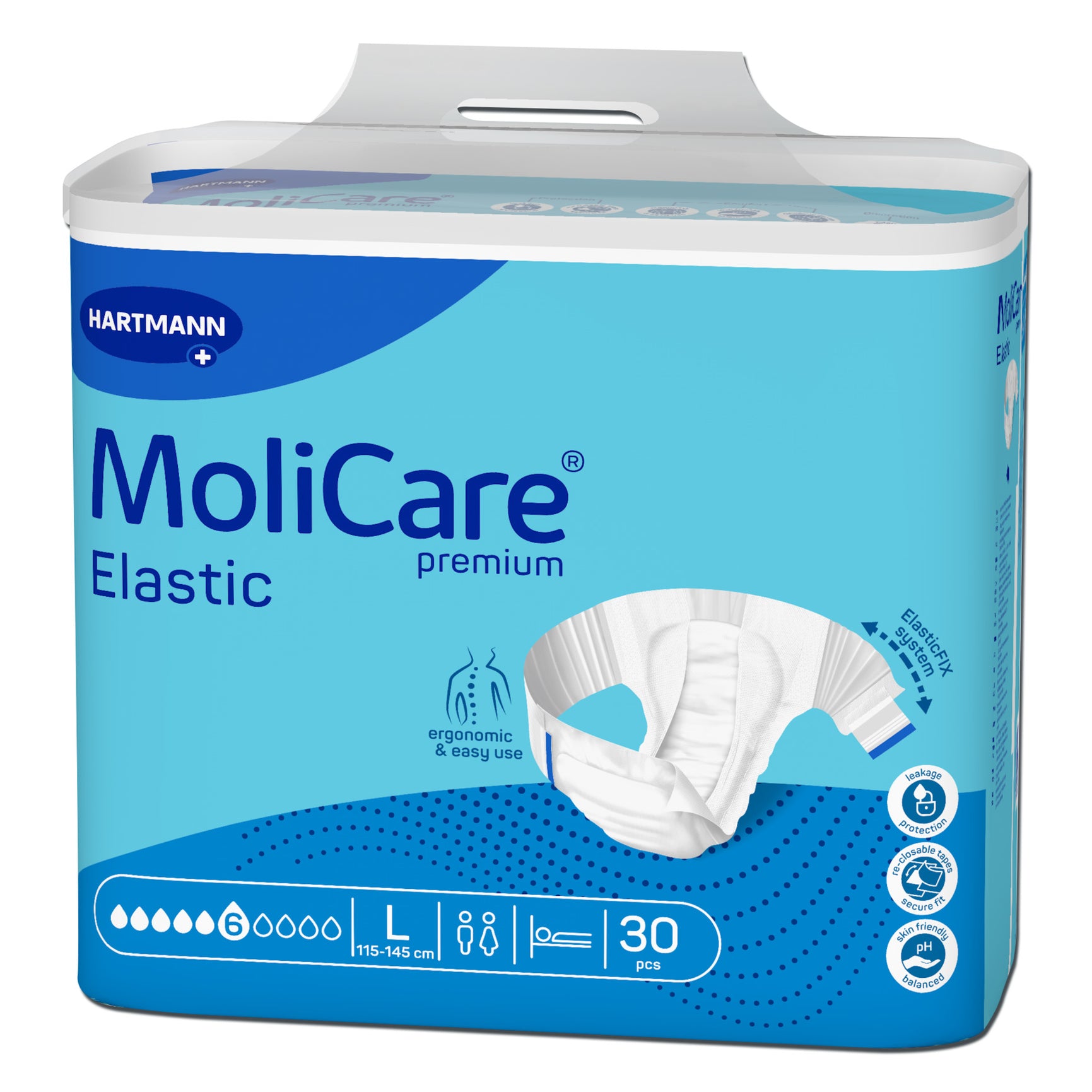 Scutece Adulti Cu Prindere Laterala Elastica MoliCare® Premium Elastic 6pic Hartmann