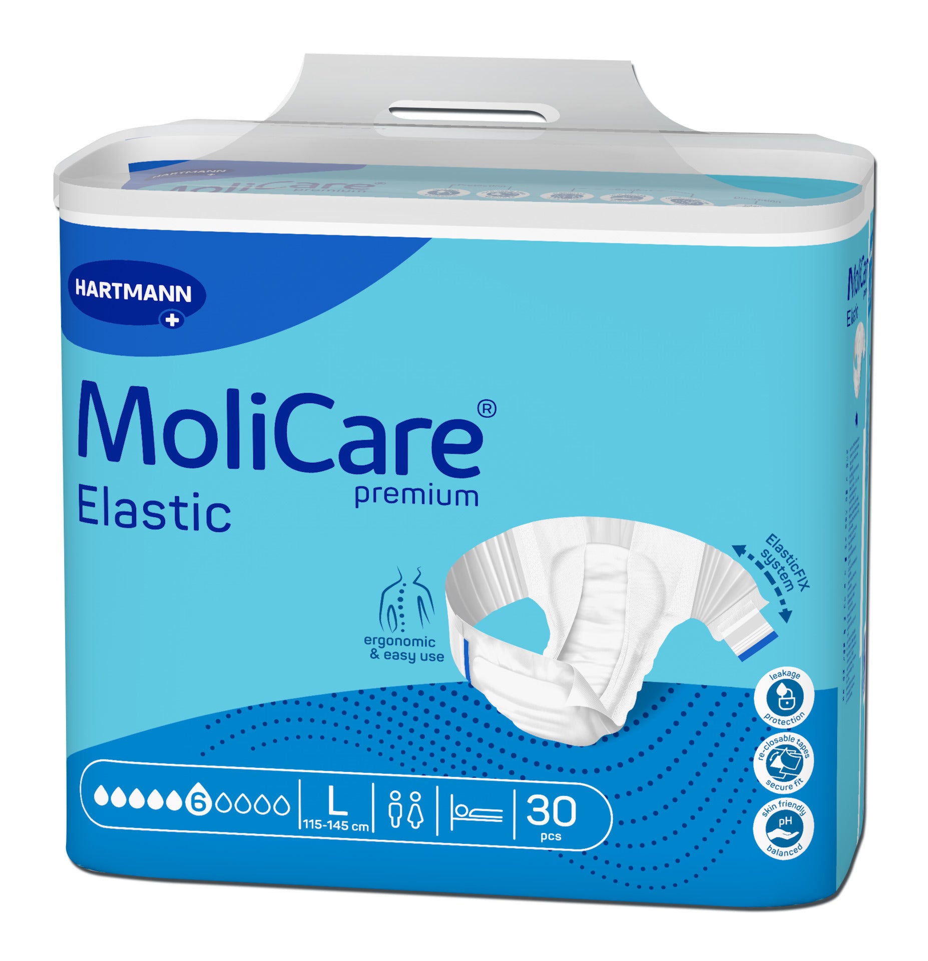 Scutece Adulti Cu Prindere Laterala Elastica MoliCare® Premium Elastic 6pic Hartmann