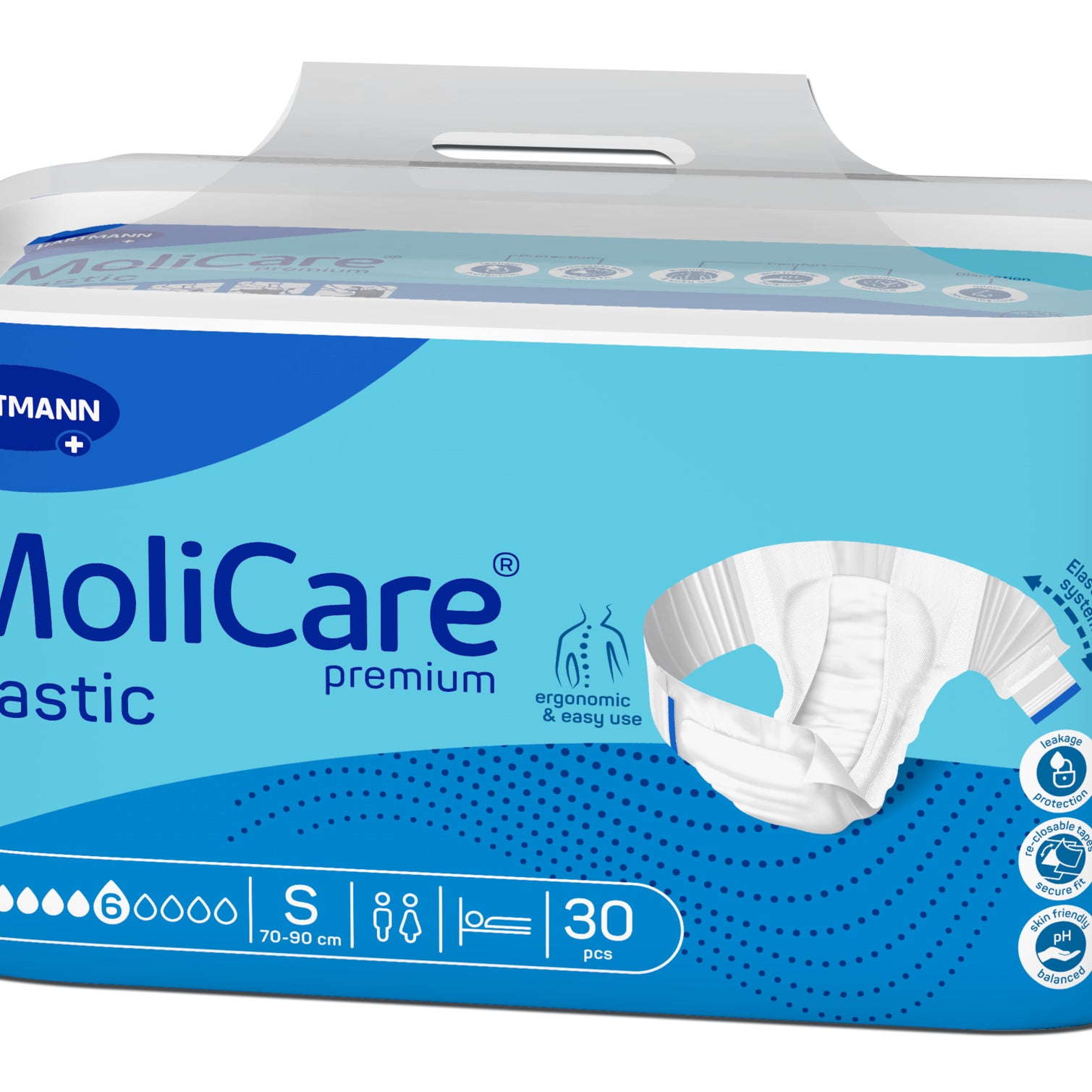 Scutece Adulti Cu Prindere Laterala Elastica MoliCare® Premium Elastic 6pic Hartmann