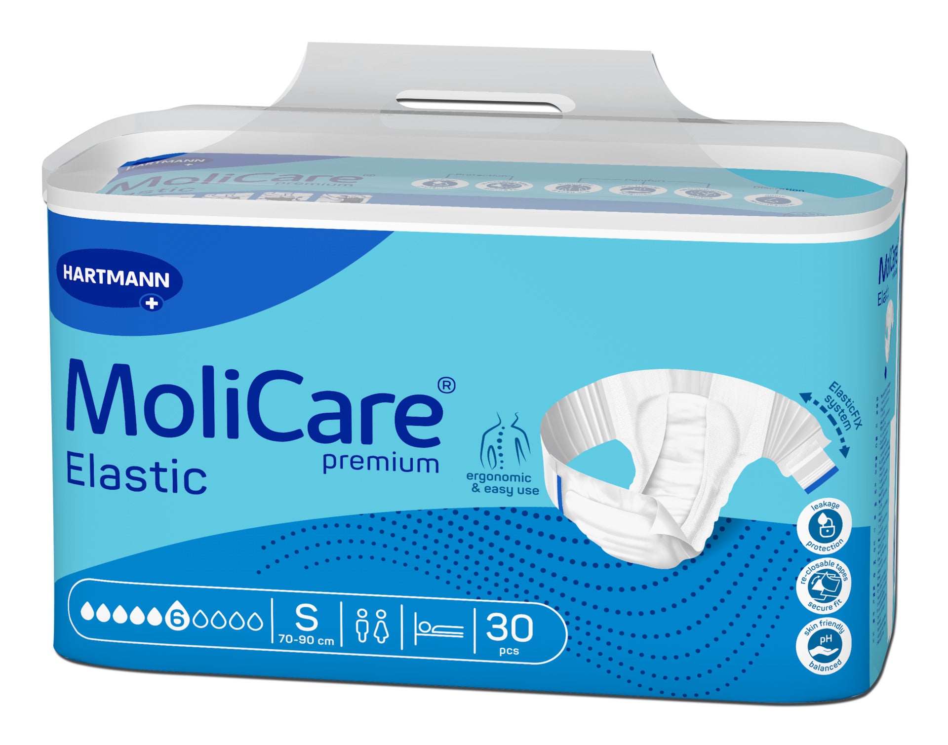 Scutece Adulti Cu Prindere Laterala Elastica MoliCare® Premium Elastic 6pic Hartmann