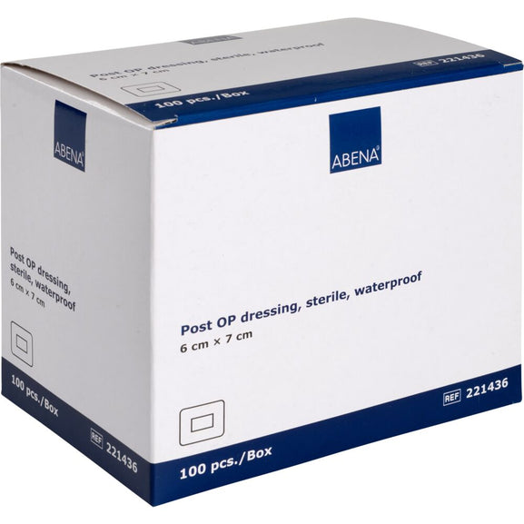ABENA Plasturi Sterili Post-OP Impermeabili Antibacterieni 6 x 7 cm 100 buc
