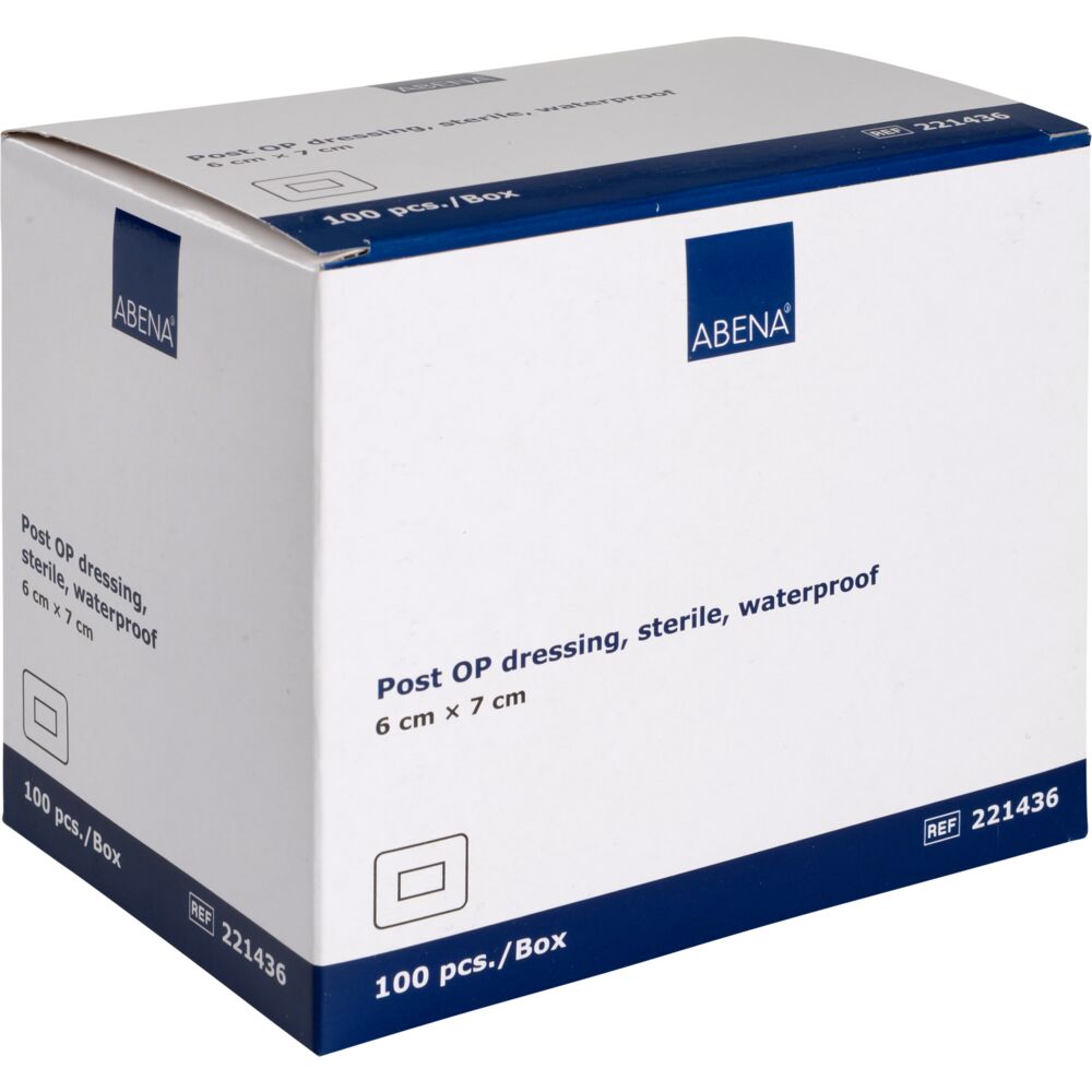 ABENA Plasturi Sterili Post-OP Impermeabili Antibacterieni 6 x 7 cm 100 buc