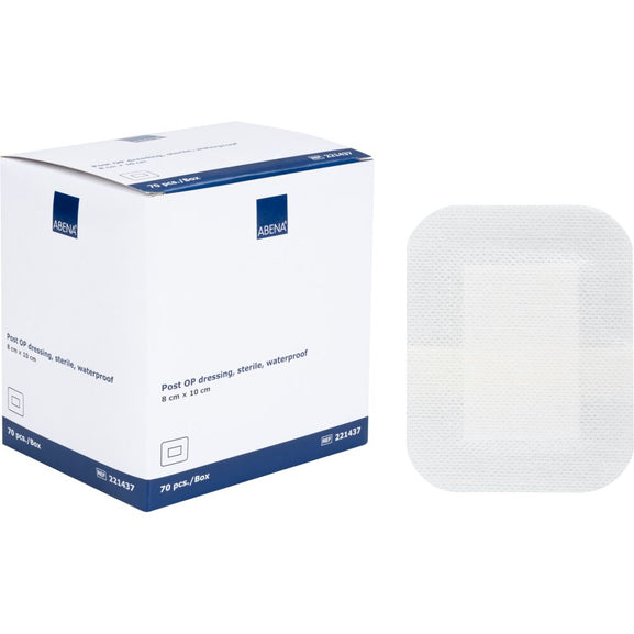 ABENA Plasturi Sterili Post-OP Impermeabili Antibacterieni 8 x 10 cm 70 buc