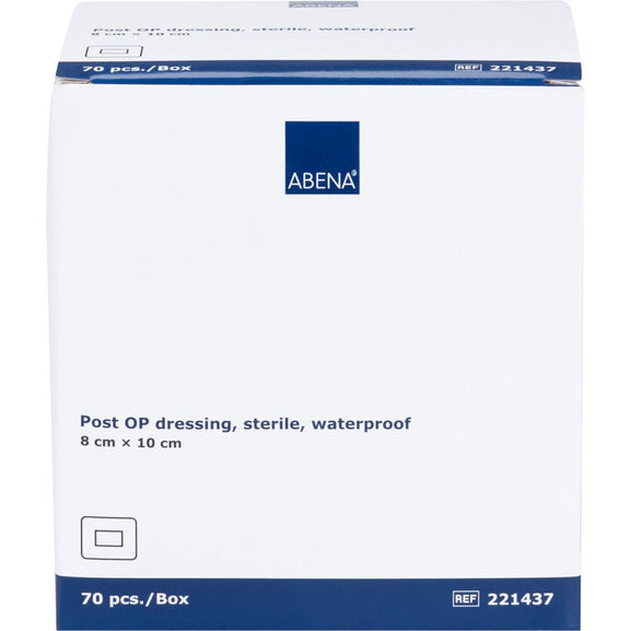ABENA Plasturi Sterili Post-OP Impermeabili Antibacterieni 8 x 10 cm 70 buc