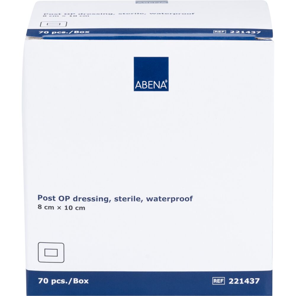 ABENA Plasturi Sterili Post-OP Impermeabili Antibacterieni 8 x 10 cm 70 buc
