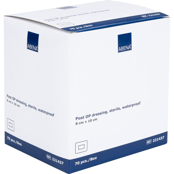 ABENA Plasturi Sterili Post-OP Impermeabili Antibacterieni 8 x 10 cm 70 buc