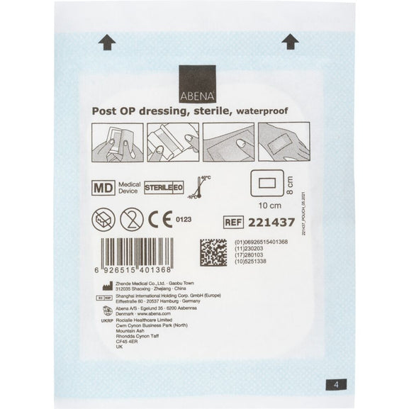 ABENA Plasturi Sterili Post-OP Impermeabili Antibacterieni 8 x 10 cm 70 buc