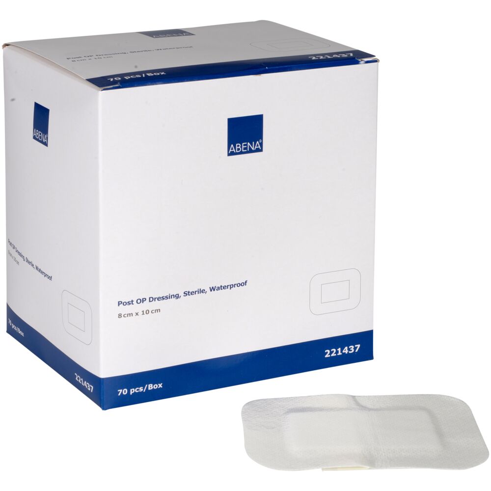 ABENA Plasturi Sterili Post-OP Impermeabili Antibacterieni 8 x 10 cm 70 buc
