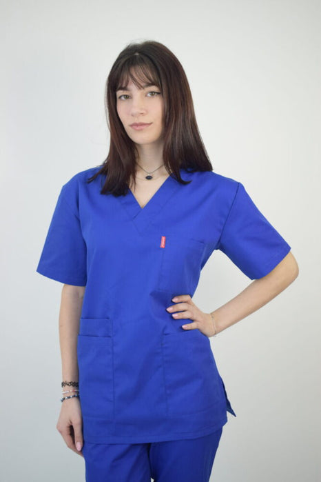 Uniforma Unisex Croiala Simpla Dreapta Albastra