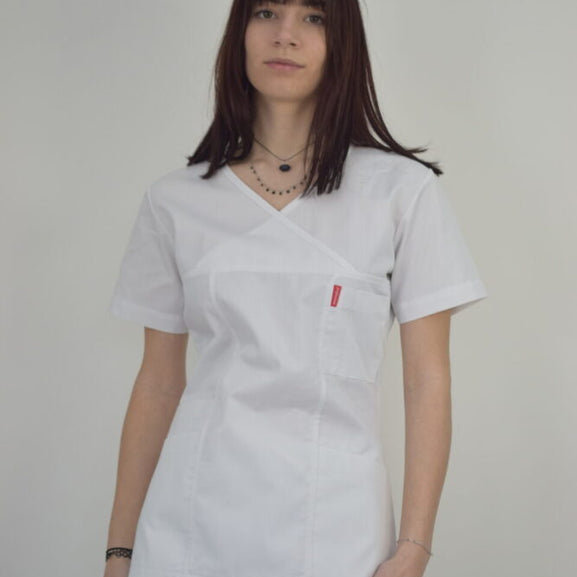 Uniforma Pentru Femei D06 Alb Cu Pantaloni