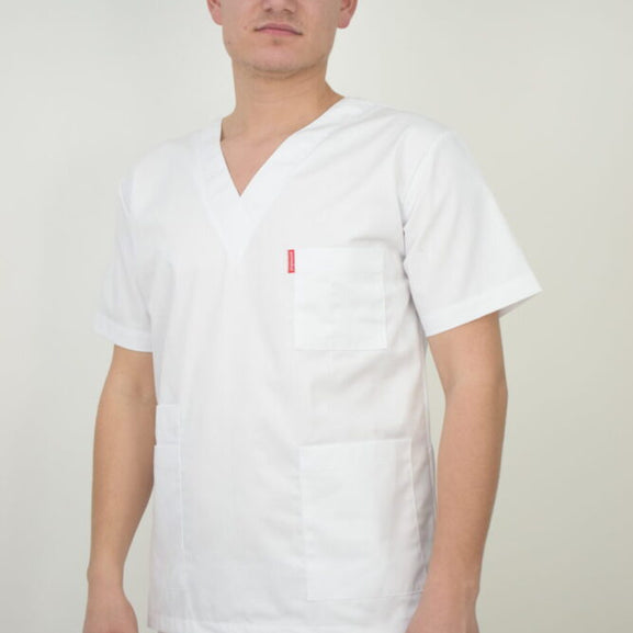 Uniforma Unisex Croiala Simpla Dreapta Alba