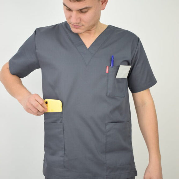 Uniforma Unisex Croiala Simpla Dreapta Gri