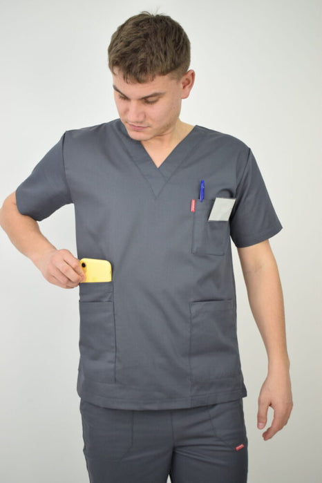 Uniforma Unisex Croiala Simpla Dreapta Gri