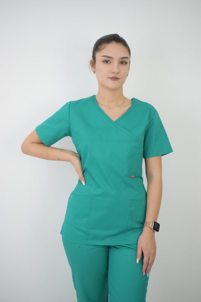 Uniforma Pentru Femei D06 Verde Inchis Cu Pantaloni