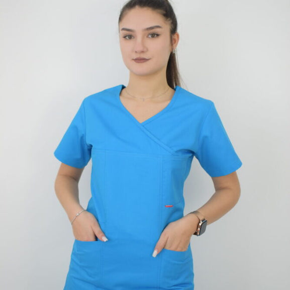 Uniforma Pentru Femei D06 Turcoaz Cu Pantaloni