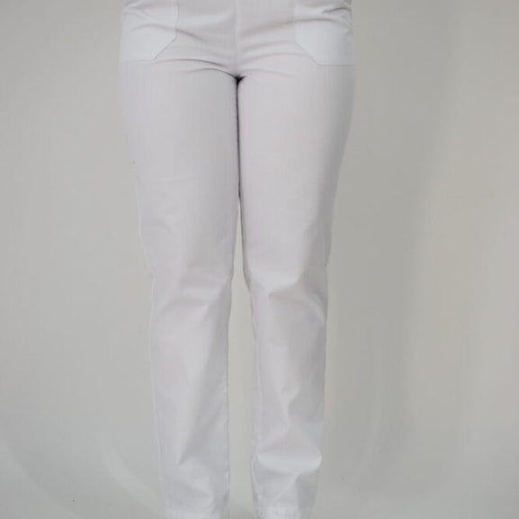 Uniforma Pentru Femei B06 Alb + Mov inchis Cu Pantaloni Albi