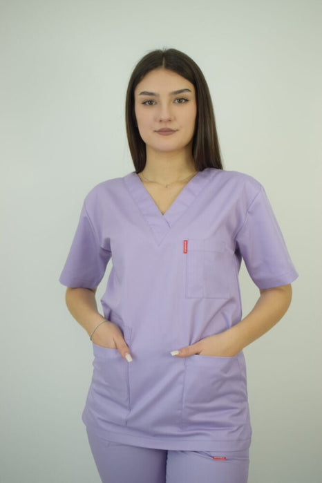 Uniforma Unisex Croiala Simpla Dreapta Mov Deschis