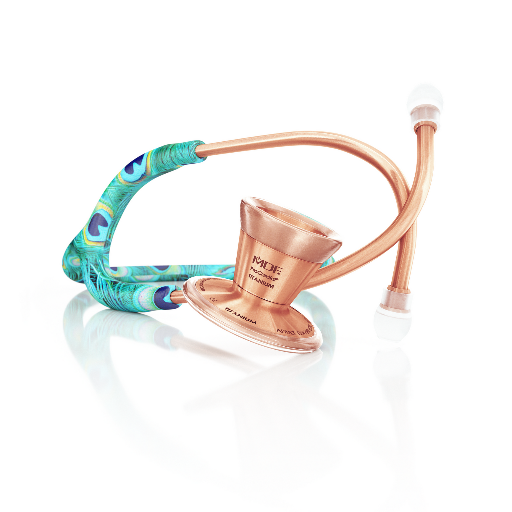 Stetoscop MDF Cardiology Titanium Peacock Rose Gold