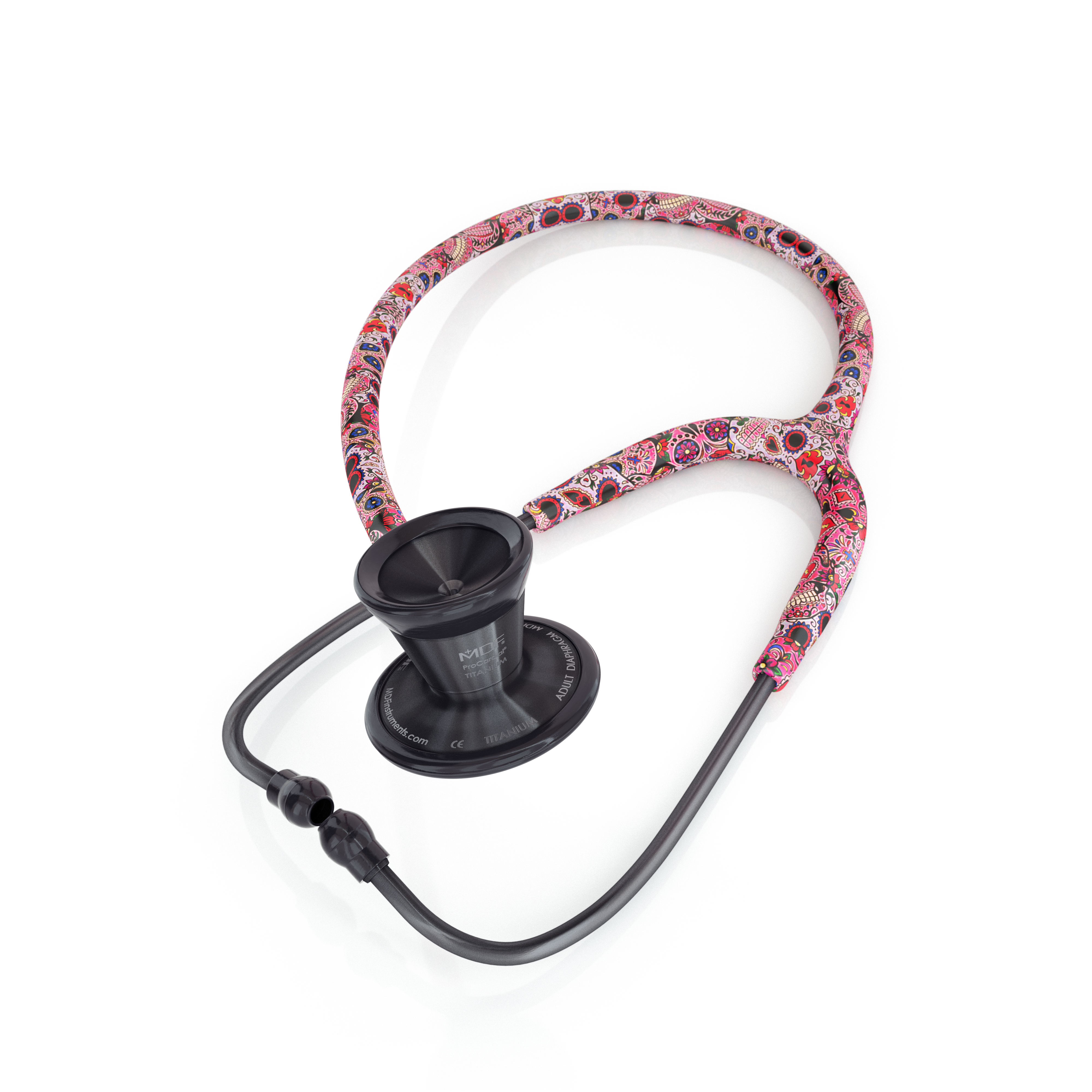 Stetoscop MDF Cardiology Titanium Sugar Skull Black Out
