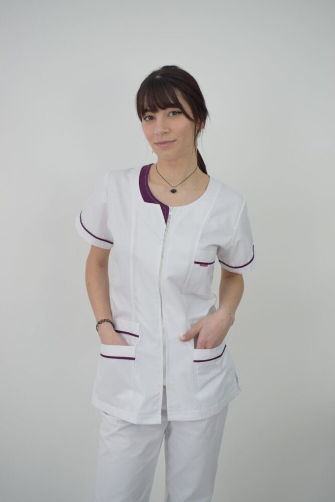 Halat Cambrat Pentru Dama A03A Alb + Violet