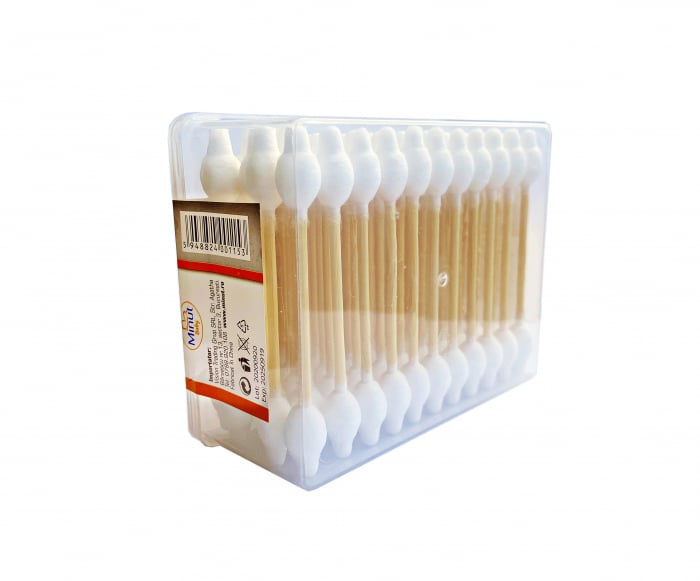 Betisoare Igienice Pentru Urechi De Copii si Bebelusi Minut x55buc