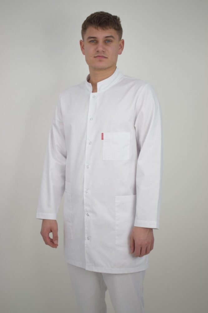 Halat De Barbati Lung Cu Maneca Lunga Alb C03LML