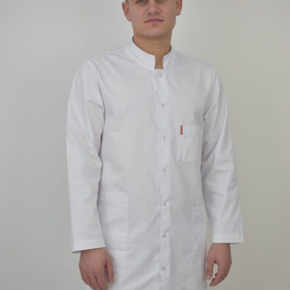 Halat De Barbati Lung Cu Maneca Lunga Alb C03LML