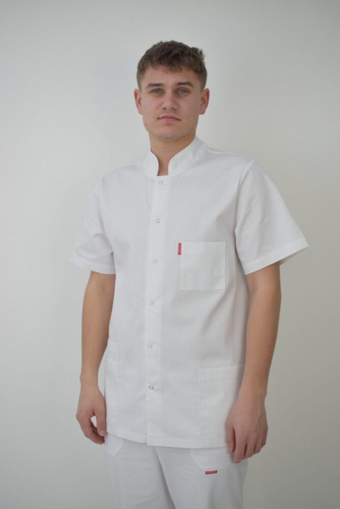 Halat De Barbati Scurt Alb C03SMS