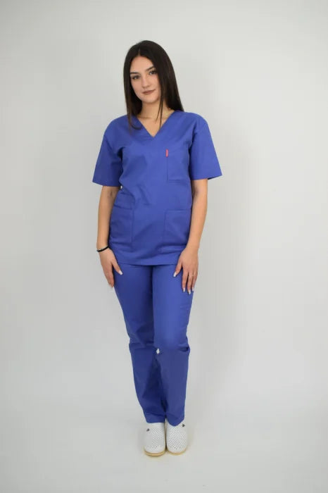 Uniforma Unisex Croiala Simpla Dreapta Mov Inchis