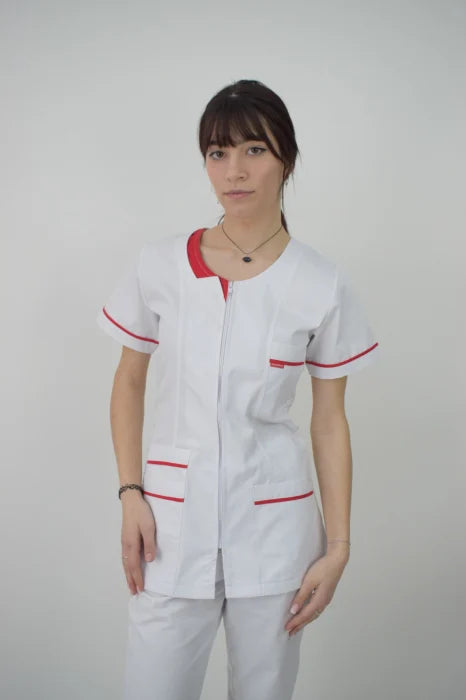 Halat Cambrat Pentru Dama A03A Alb + Rosu