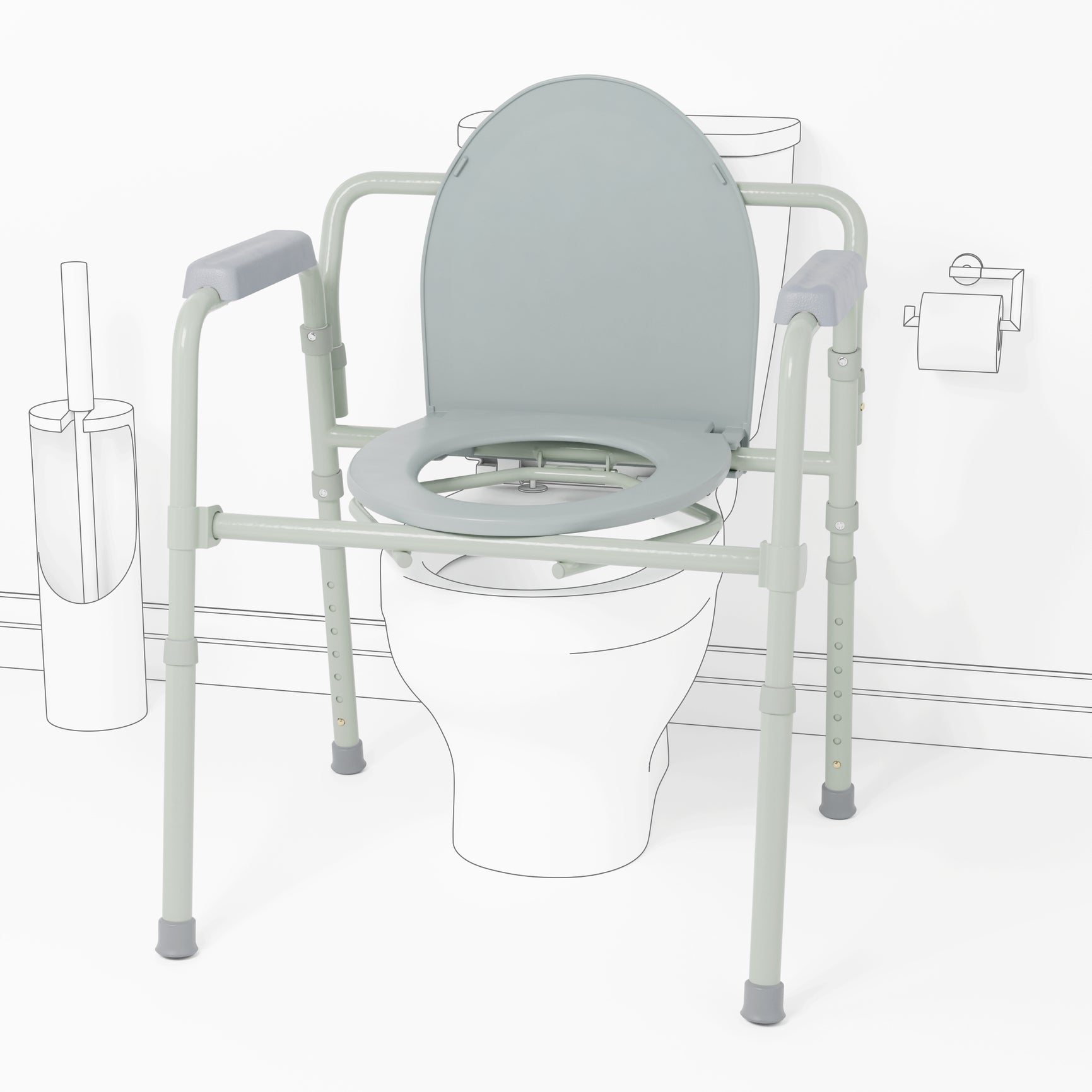Scaun de Toaleta Pliabil Usor si Compact Pana la 135kg Kid-Man