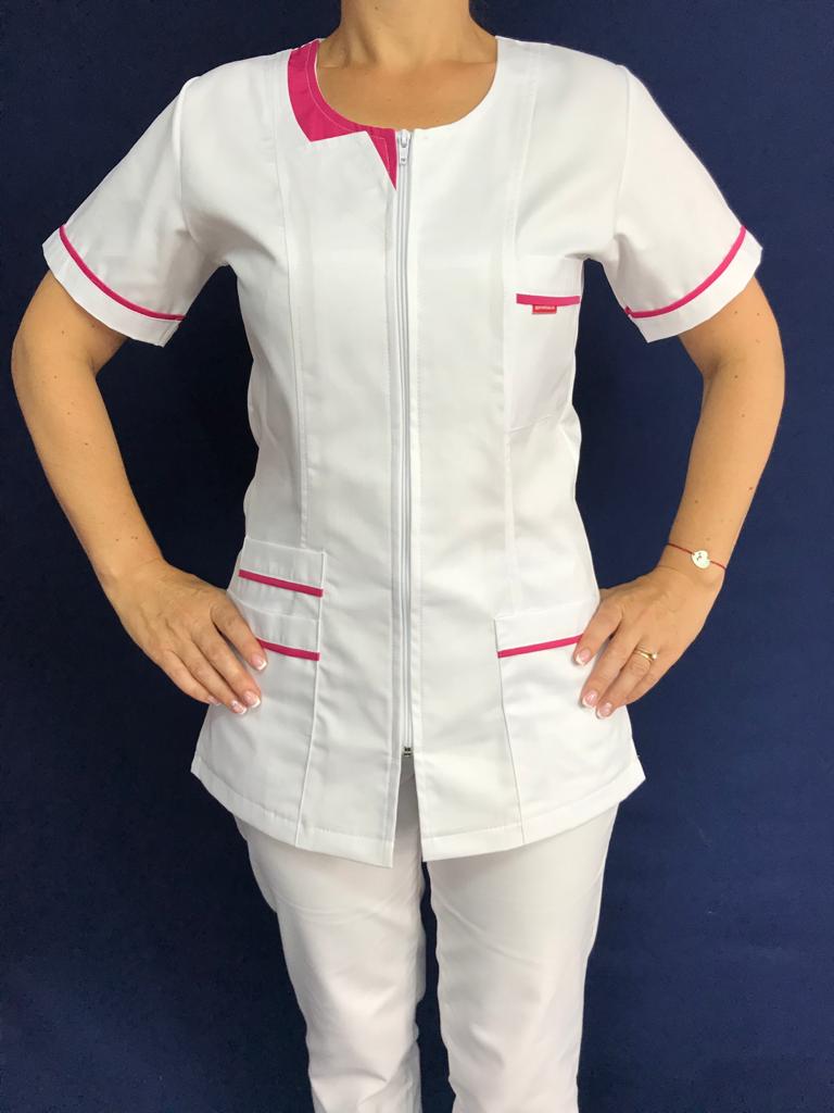 Halat Cambrat Pentru Dama A03A Alb + Roz