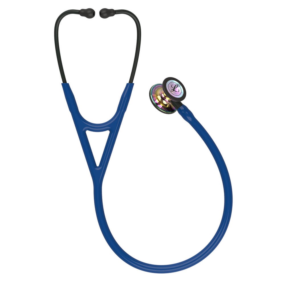 Stetoscop 3M™ Littmann® Cardiology IV Bleumarin/Negru Si Capsula Curcubeu (Navy Blue/Black/High-Polish Rainbow)